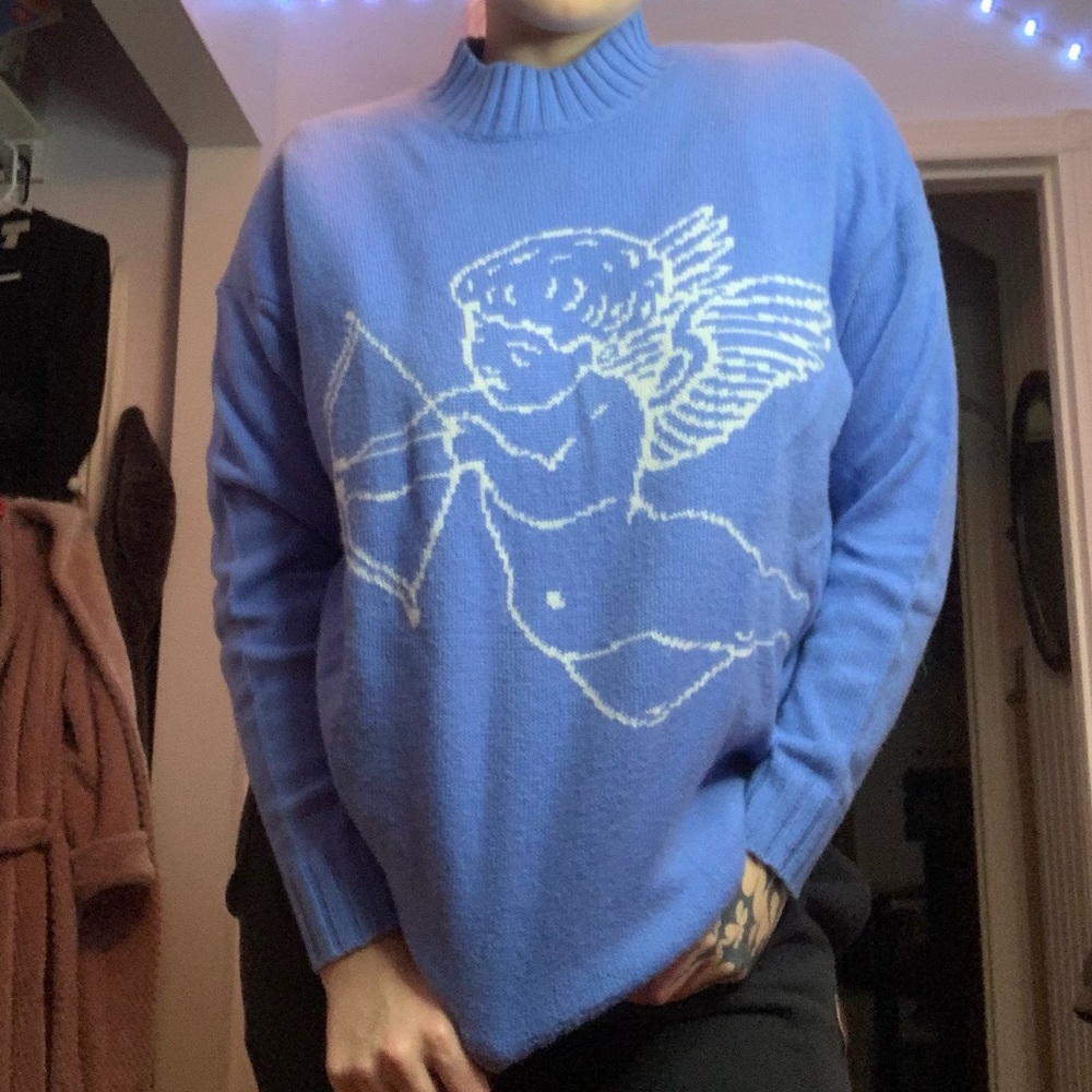 Light Blue Oversized Cherub Sweater